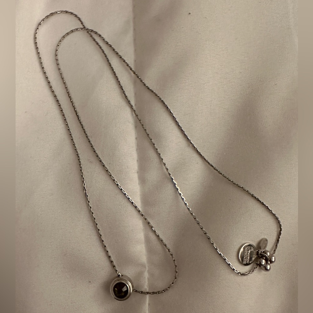 Pandora green necklace real silver